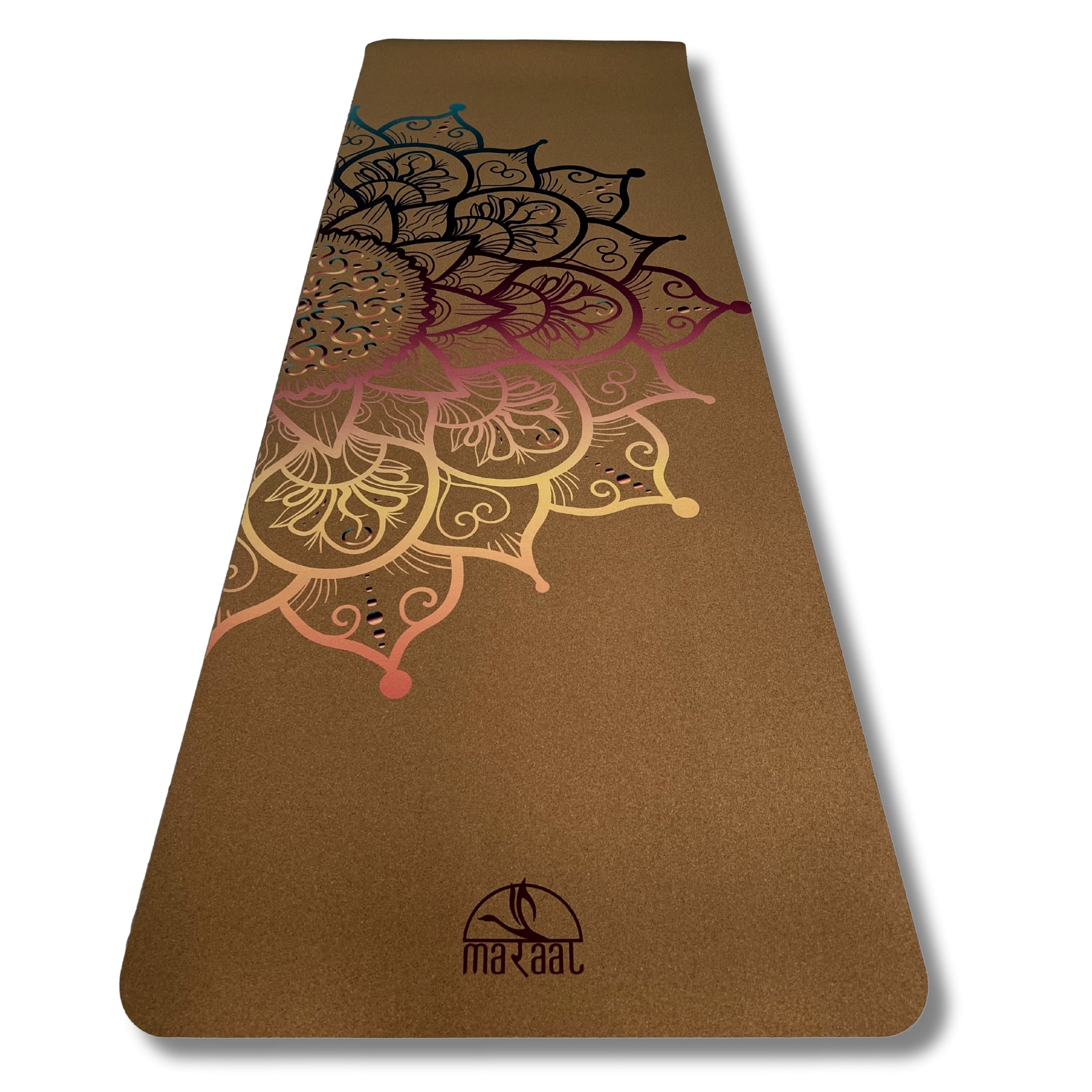 MARAAL Taru Resilience Organic Cork & Natural Rubber Yoga Mat- Mandala Colors