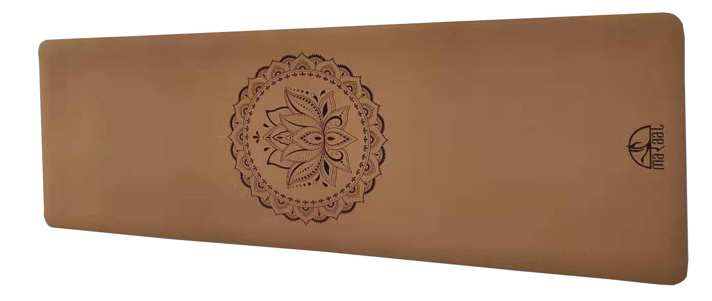 MARAAL Taru Dedication Organic Cork and Tree Rubber Yoga Mat- Lotus