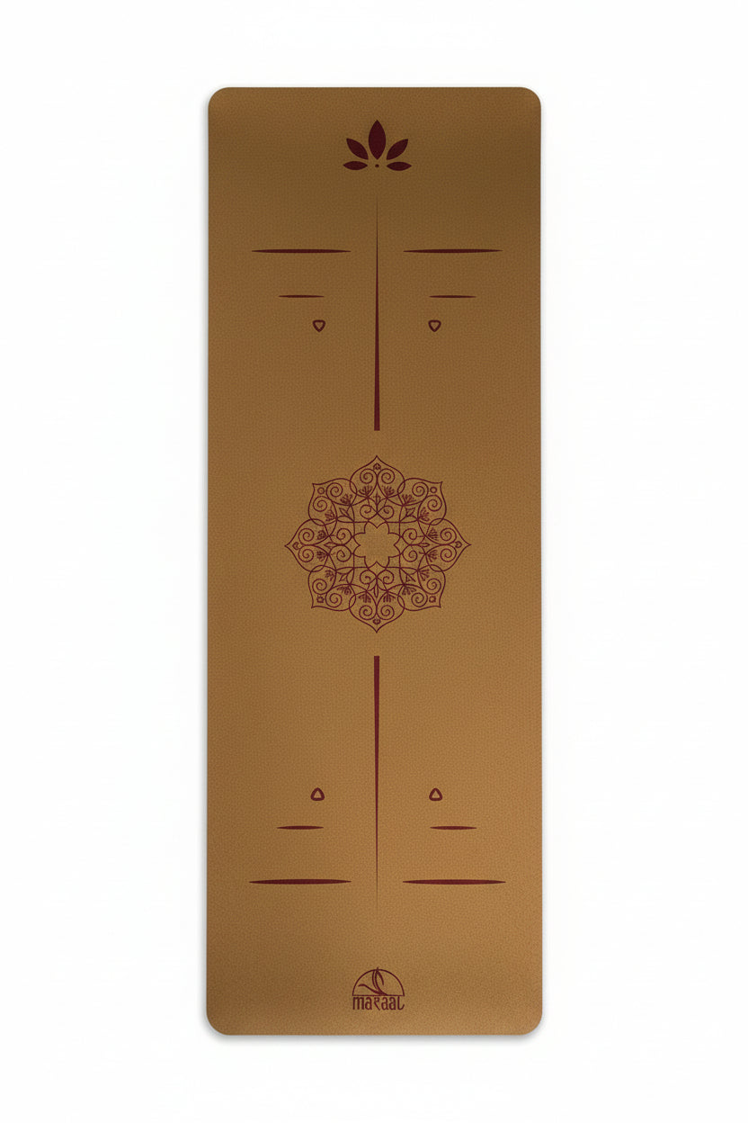 MARAAL Taru Perseverance Organic Cork & Natural Rubber Yoga Mat- Alignment